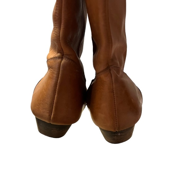 Mens Vintage Leather Cowboy Boots Tan Size 8.5 D - Picture 7 of 10